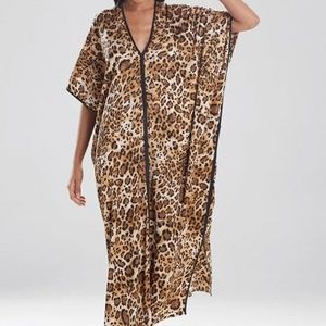 NATORI Natural Cheetah Caftan Nightgown. Size XS/S